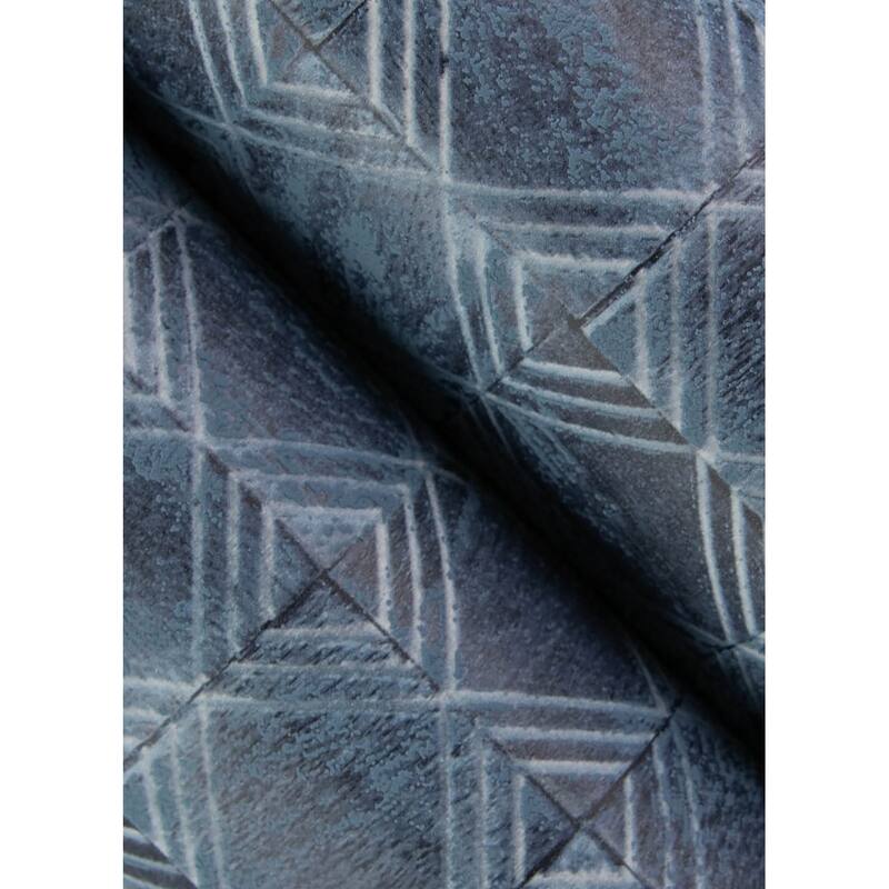 Chesapeake Button Block Navy Geometric Wallpaper