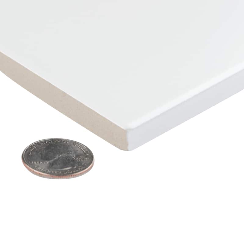 Merola Tile Textile Basic Kayak White 6-1/2" x 12-1/2" Porcelain Floor and Wall Tile