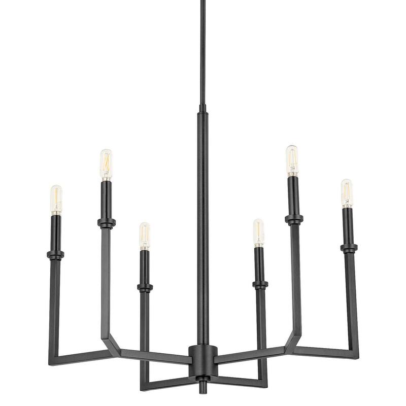 Quorum International 6174-6 Merrick 6 Light 25" Wide Candle Style - Matte Black