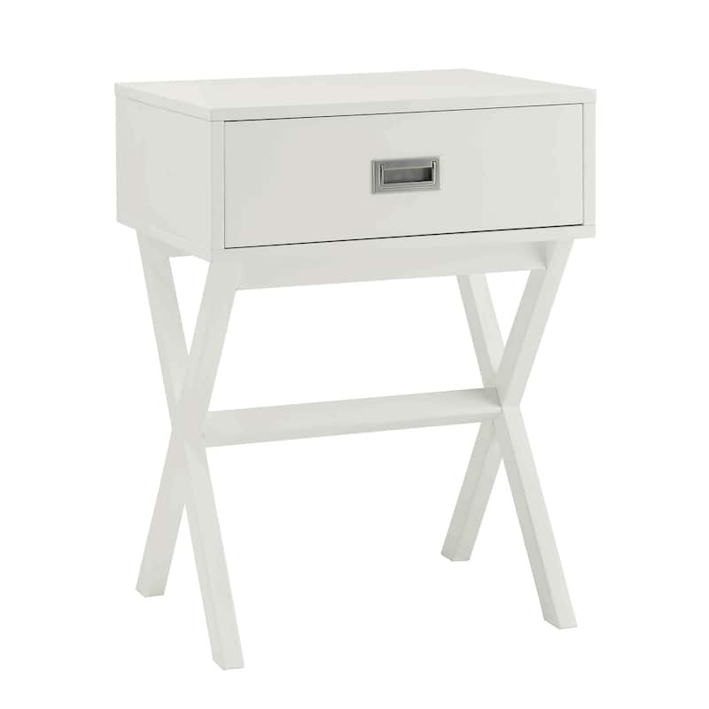 End Table with Large Trunk Drawer and Smooth Surface Top, Modern Storage Side Table for Concealed Living Room Essentials - 15.75