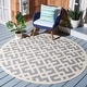 preview thumbnail 19 of 175, SAFAVIEH Courtyard Marita Indoor/ Outdoor Waterproof Patio Backyard Rug 5'3" x 5'3" Round - Grey/Bone