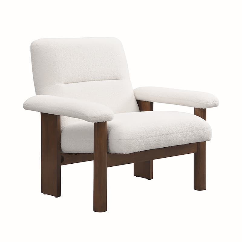 Solid Wood Frame Teddy ArmChair with Ottoman