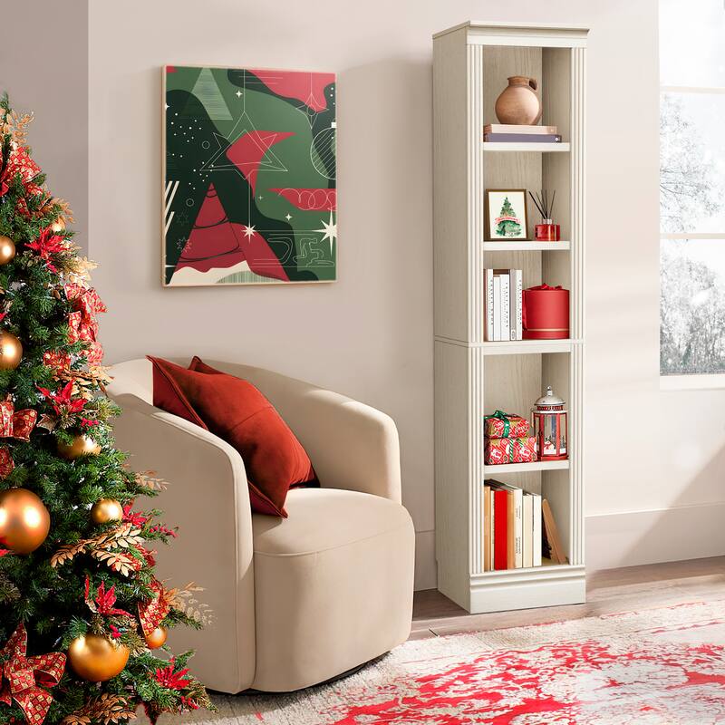 Halston 72.5" Tall Modular Bookcases Bookshelves 5-Tier Display Shelves Organizer and Storage - Narrow - Cream