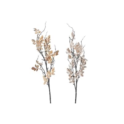 Christmas Shiny Leaves Spray - Set of 6