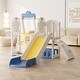 preview thumbnail 1 of 15, 5 in 1 Multi Toddler Sturdy Swing Set with Climbing and Swing Blue+Yellow