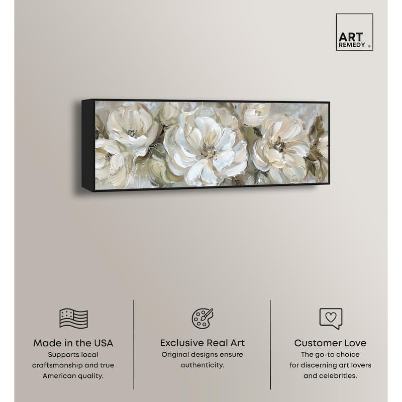 Floral in Sage Panoramic Canvas by Art Remedy