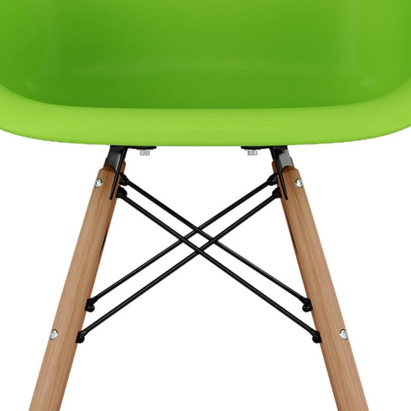 Wood Plastic Bucket Seat Counter Height Chair with Arms and Footrest - 19” x 23” x 47” (D x W x H)