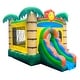 preview thumbnail 1 of 3, Pogo Bounce House Crossover Bounce House with Slide, Tropical Jungle Smiley Face Non-Printed
