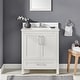 preview thumbnail 62 of 109, OVE Kansas Single Sink Bathroom Vanity, Dove White Engineered Stone Top 30" - White