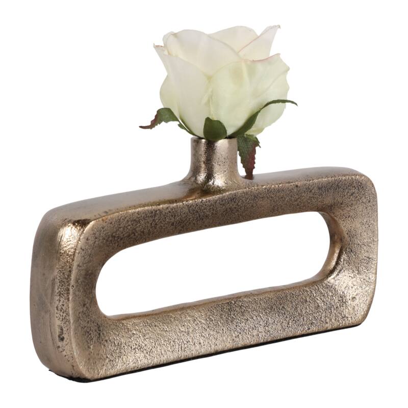 Modern Metal Open Cut Out Bud Vase - Short Flower Vase