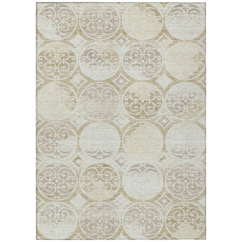 Machine Washable Indoor/ Outdoor Chantille Vintage Medallions Rug