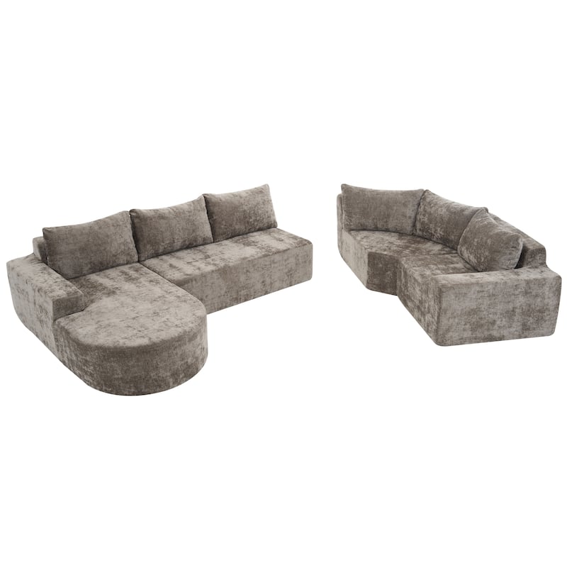 139" Chenille Modular Cloud Sectional Sofa with Deep Seating, Pocket Spring Support, and 5-Piece U-Shaped Configuration
