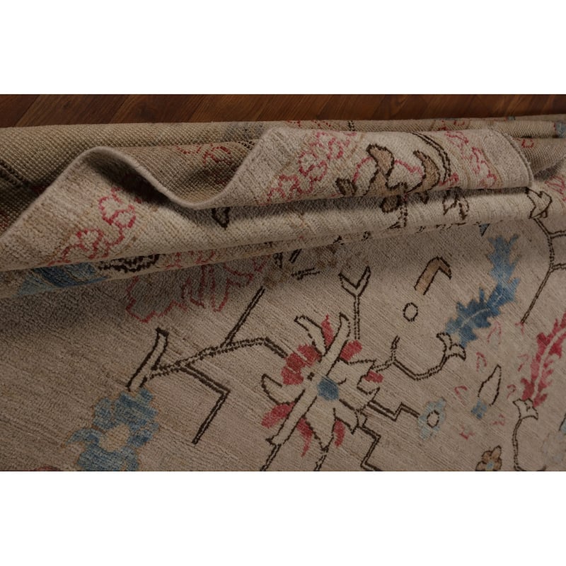 Vegetable Dye Oushak Oriental Large Area Rug Handmade Wool Carpet - 9'11"x 13'10"