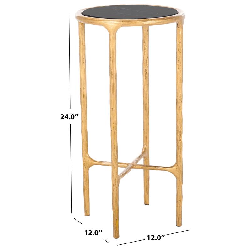 SAFAVIEH Couture Wubke Forged Metal Tall Round End Table, Fully Assembled - 12"W x 12"D x 24"H