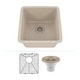 preview thumbnail 24 of 35, Lexicon Drop-In Quartz 16 Inch Single Bowl Kitchen Sink Kit