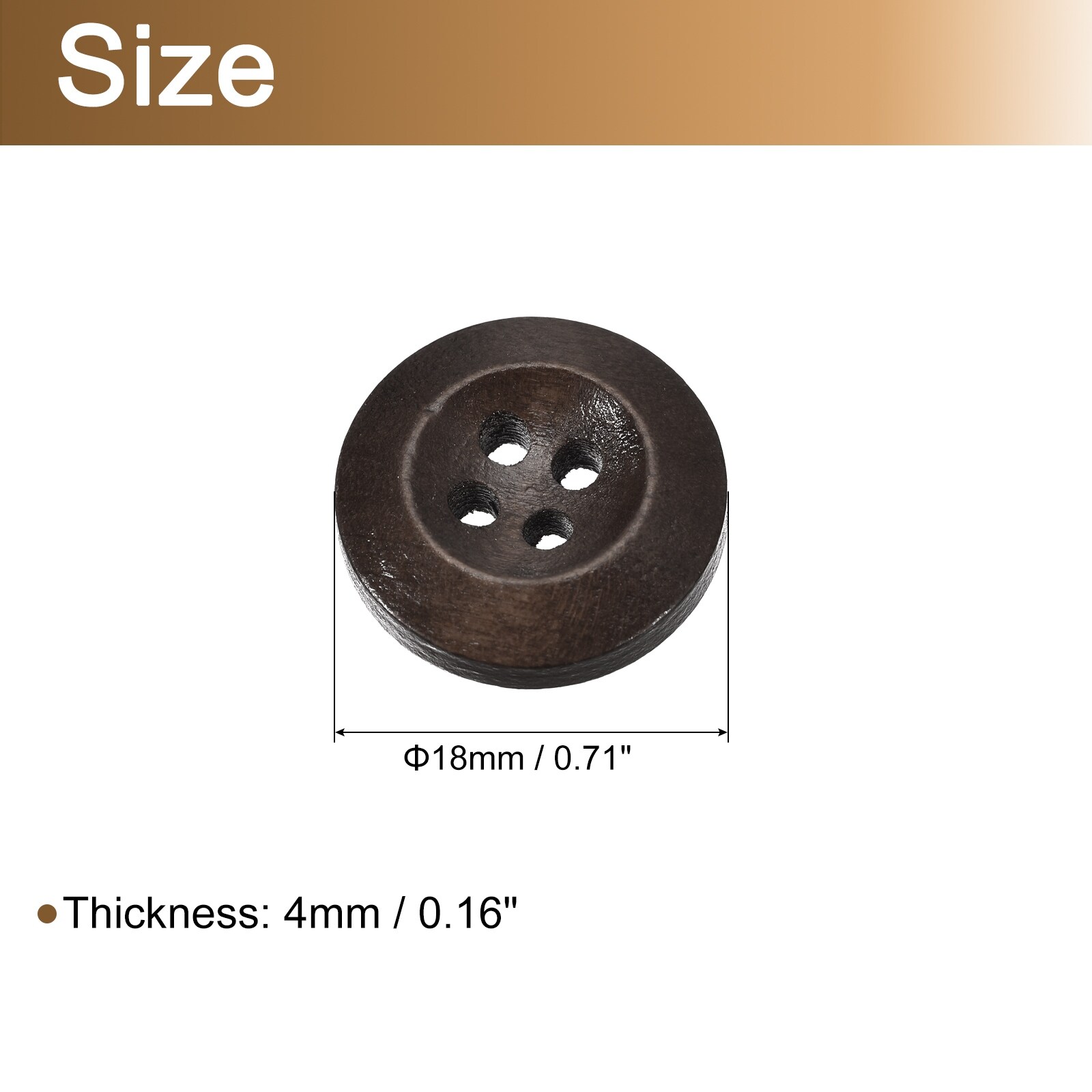 Wooden Buttons, Round Wood Sewing Button Craft for Sewing DIY Craft Clothing