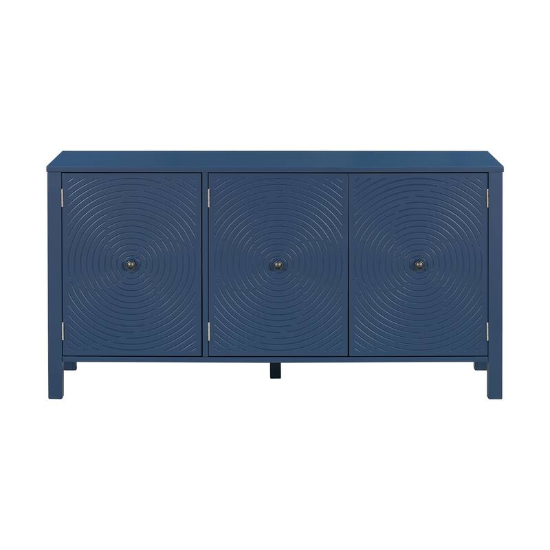 Stylish Sideboard Buffet Cabinet Featuring Unique Swirl Design and Ample Storage, for Living Room, Kitchen, Dining Room