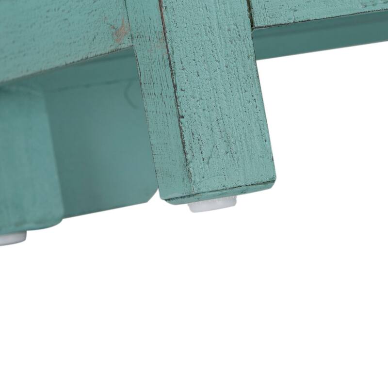 Kensington Turquoise W/ Worn Wood Tone Top 4 Door Accent Cabinet