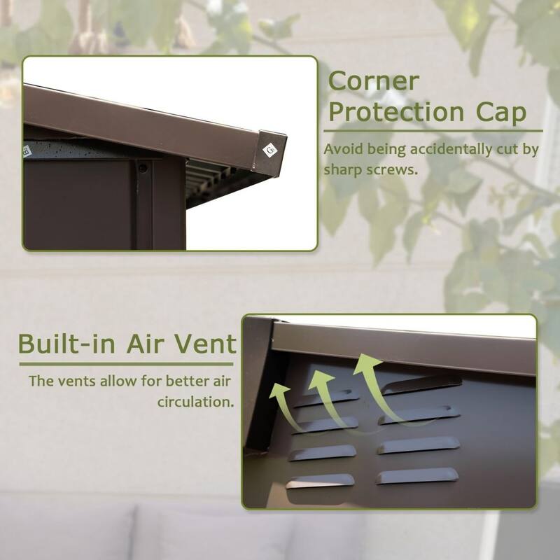 Outdoor Storage Shed , Metal Tool Sheds Storage House with Lockable Double Door