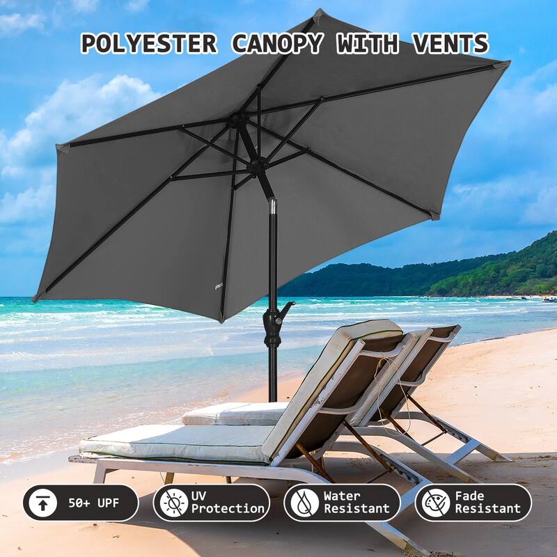 Autlaycil 7.5ft Outdoor Patio Umbrella with Tilt & Crank Base included