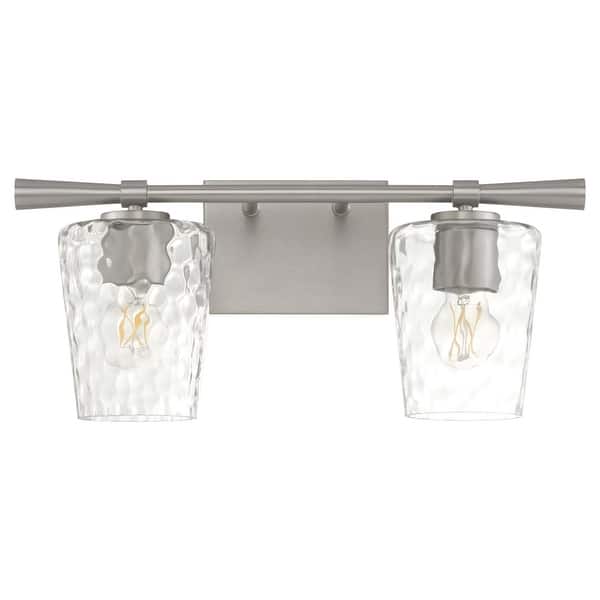 slide 2 of 10, Quorum International 5204-2 Cassini 2 Light 19" Wide Vanity Light Satin Nickel