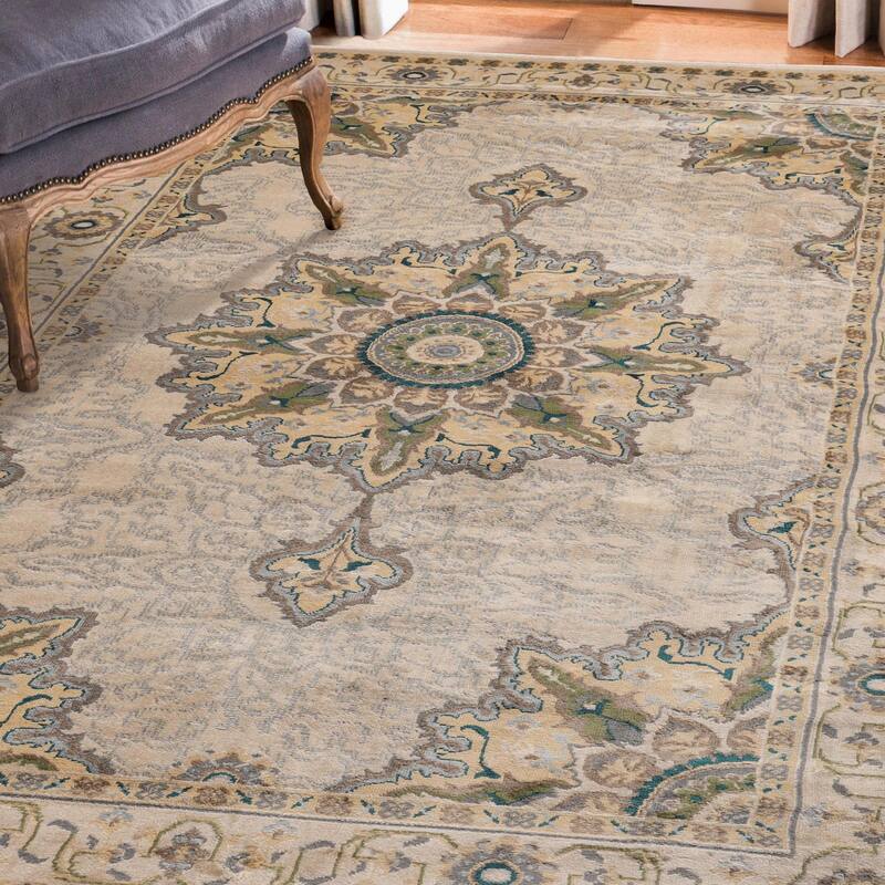 Traditional Medallion Border Indoor Area Rug or Runner by Superior