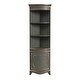 preview thumbnail 6 of 15, Dowling 24 in. W x 73 in. H Quarter Round Wood Corner Cabinet with 3 Open Shelves and 1 Lower Storage Cabinet