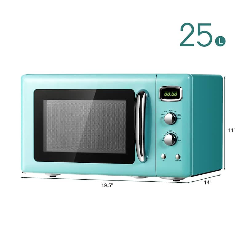 0.9 Cu Ft Microwave Oven with 360 Degree Rotating Glass Turntable and 5 Cooking Modes Child Safety Lock - 19.5" x 14" x 11"