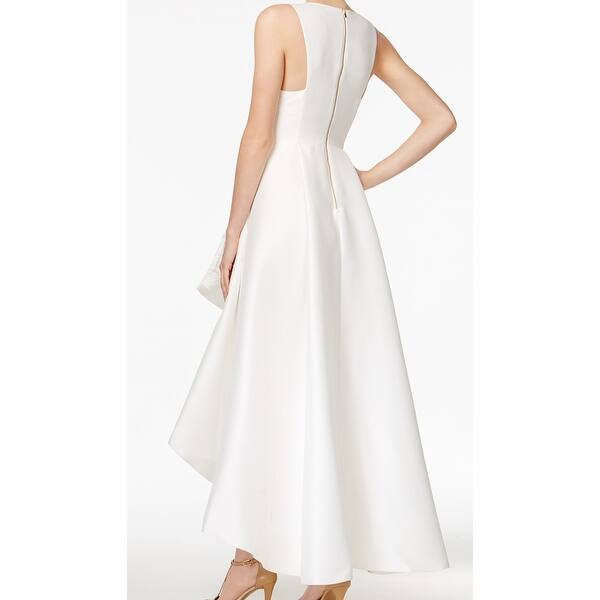 Shop Calvin Klein Women S Dress White Size 12 A Line Hi Lo Taffetta V Neck On Sale Overstock 29951375