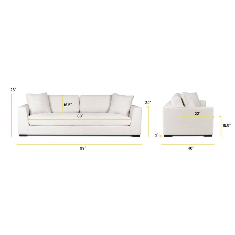 Poly & Bark Fabric Capri 99" Sofa - Performance Fabric (Stain and Spill Resistant)