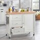 preview thumbnail 3 of 13, Simple Living Macaulay Natural Rubberwood Rolling Kitchen Island Cart