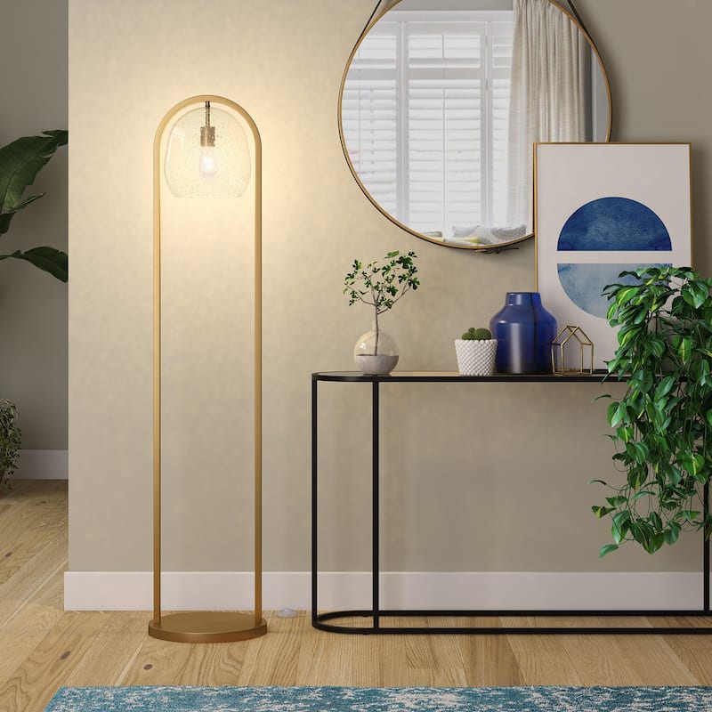 Sydney 64" Floor Lamp with Seeded Glass Shade