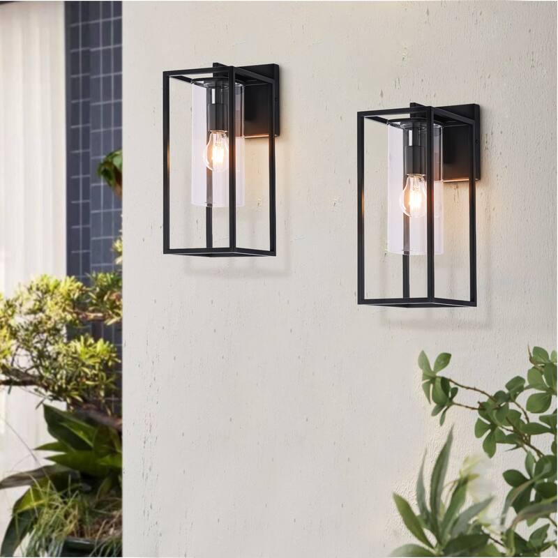 Outdoor Wall Sconce with Clear Glass Shade