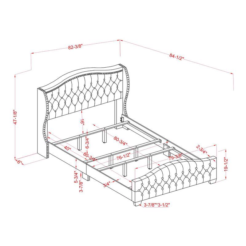 Furniture of America Sumala Modern Button Tufted Wood Panel Bed