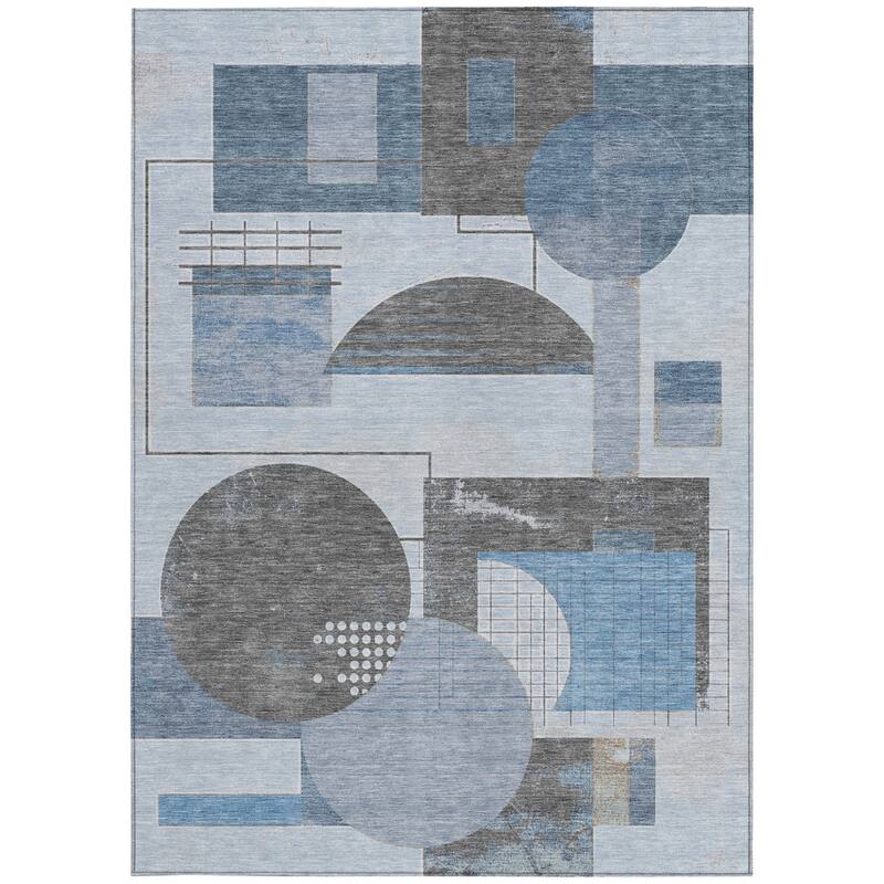 HomeRoots Geometric Modern Rectangle Outdoor Rug