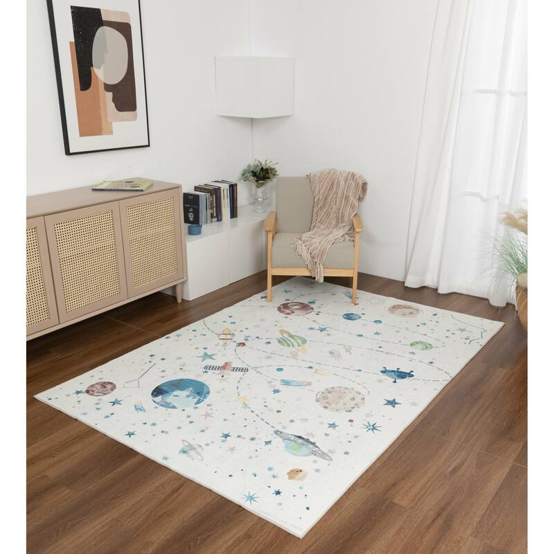 Kids Collection Galactic Adventures Space Themed Area Rug