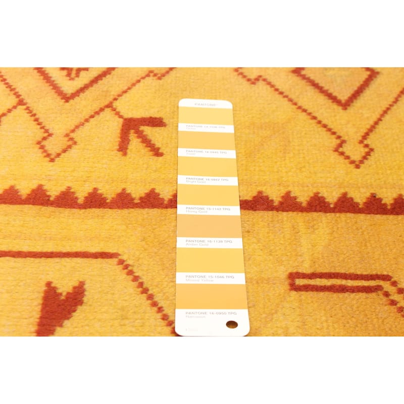 ECARPETGALLERY Hand-knotted Color Transition Gold Wool Rug - 2'8 x 8'4