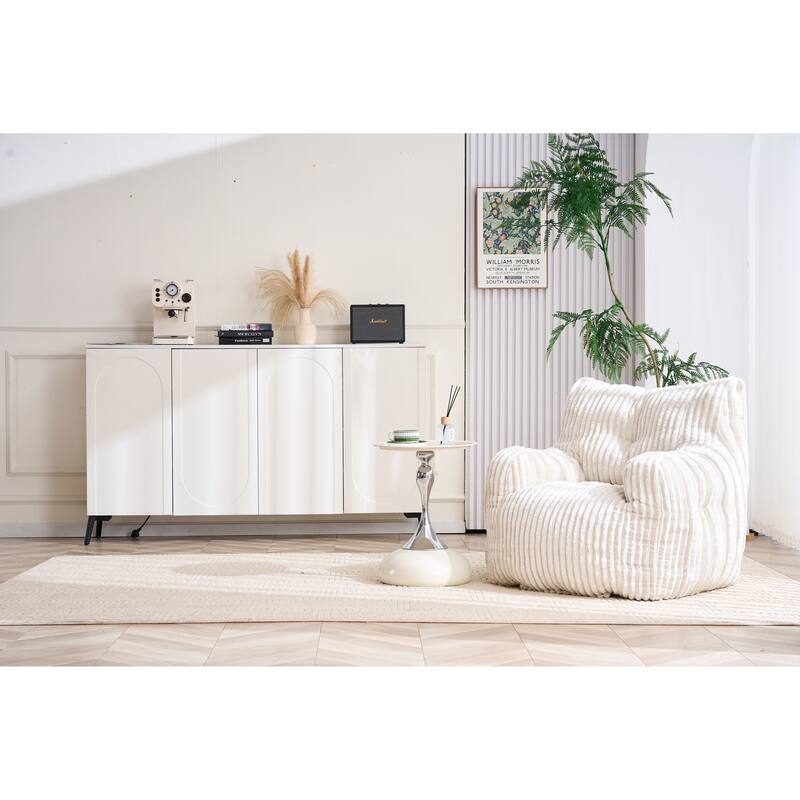 Soft Fluffy Corduroy Fabric Bean Bag Chair Filled With Memory Sponge