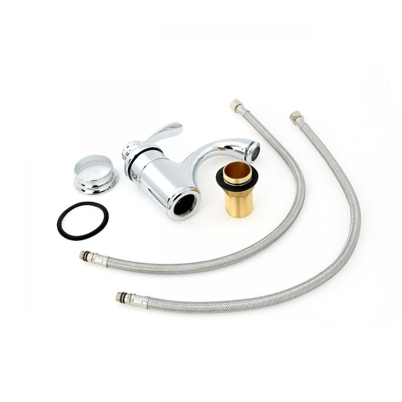 Brass Bathroom Faucets with Chrome Finish 6 in. Faucet and Supply Lines Renovators Supply