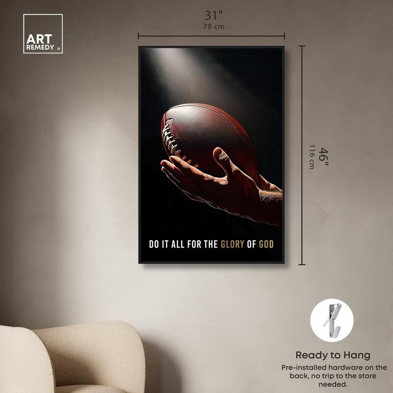 Glory of God Football Canvas by Art Remedy