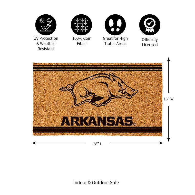 University of Arkansas Monochrome Indoor/Outdoor Coir Door Mat