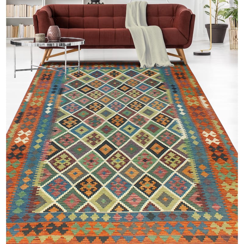 Flatweave Moushgan Rust/Grey Rug - 6'6" x 9'10"