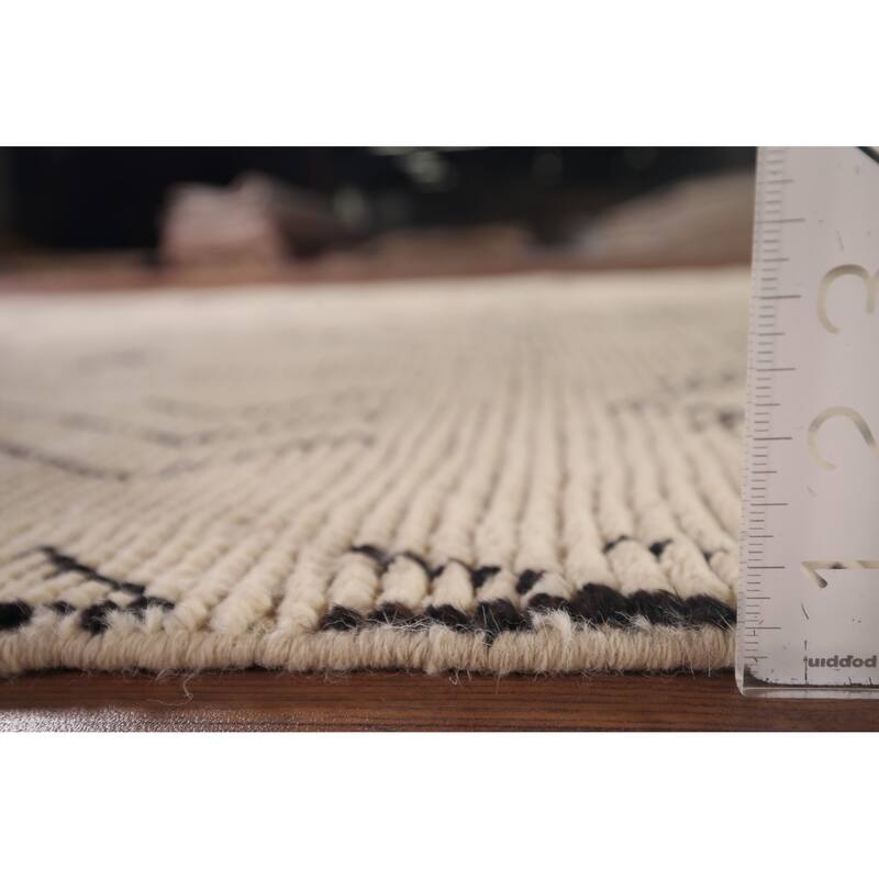 Abstract Moroccan Oriental Area Rug Handmade Wool Carpet - 4'11"x 8'7"