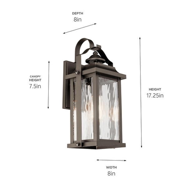 Linford 1 Light 17.25 in Olde Bronze Outdoor Wall Light 39456A