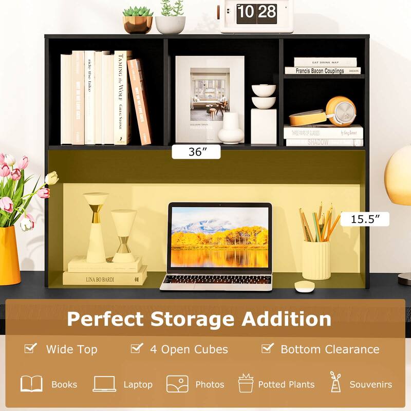 Costway Computer Desktop Bookcase Countertop Storage Bookshelf - See Details