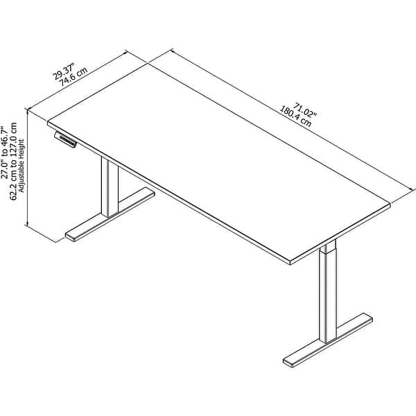 dimension image slide 1 of 15, Move 60 Series 72W x 30D Height Adjustable Standing Desk