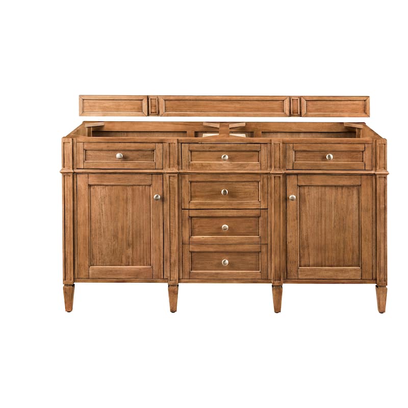 James Martin Vanities Brittany 60" Double Vanity, Saddle Brown - Saddle Brown Cabinet Base Only - No Top
