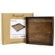 preview thumbnail 70 of 76, KINWELL Square Black Walnut Wood Serving Tray Ottoman Tray with Handles