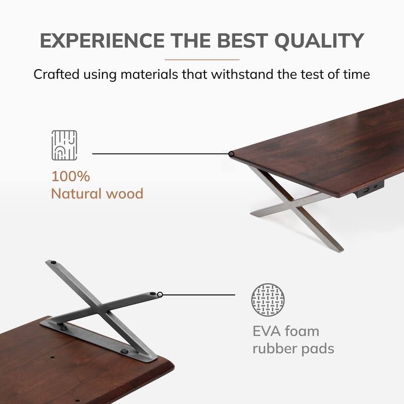 Jani Wood Monitor Stand Riser Desk - Ergonomic Design Stand, Desktop Organizer Table for Home, Office Workspace, Gaming Desk