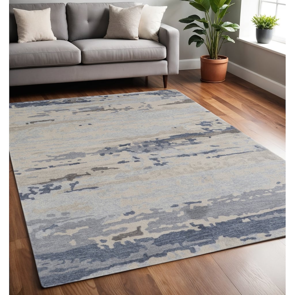 Sobas Hand Tufted Abstract Modern Stain Resistant Soft Area Rug By HomeRoots - 5' x 8'